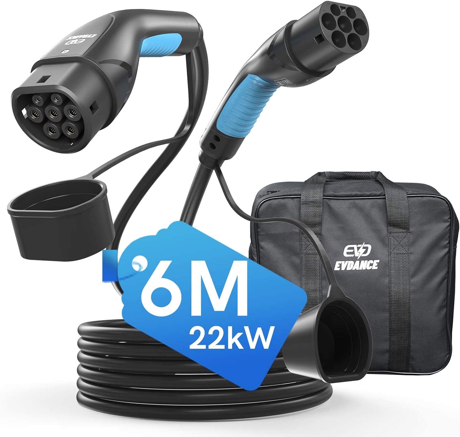 EVDANCE 6/8/10M EV-oplaadkabel - Ev Charger Type 2 22Kw 32A 3 Phase recensie en prijs