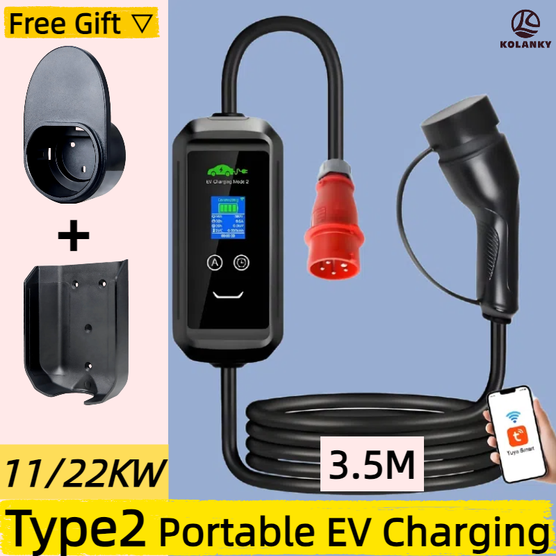 3.5M Kabel Type2 EV Draagbare  - Type 2 Portable Ev Charger 11Kw Cee recensie en prijs