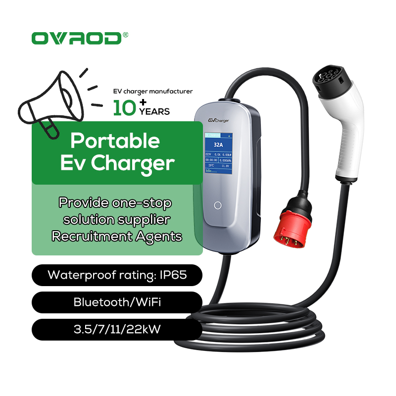 Ovrod Elektrische Auto 16A Mod - Type 2 Portable Ev Charger 11Kw Cee recensie en prijs